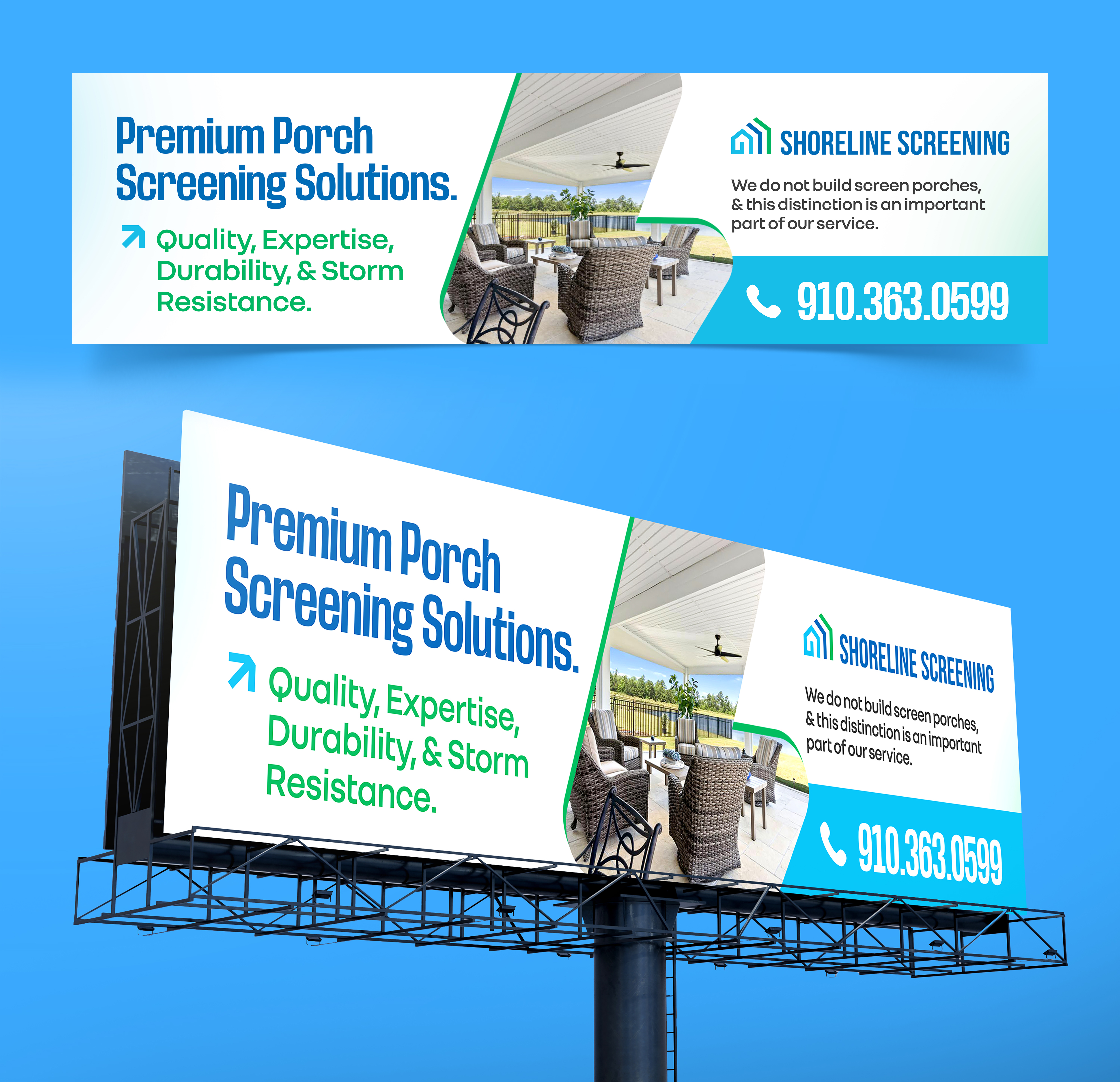 Billboard Design by Graphic Guy for Shoreline Screening Solutions, LLC | Design #37177485