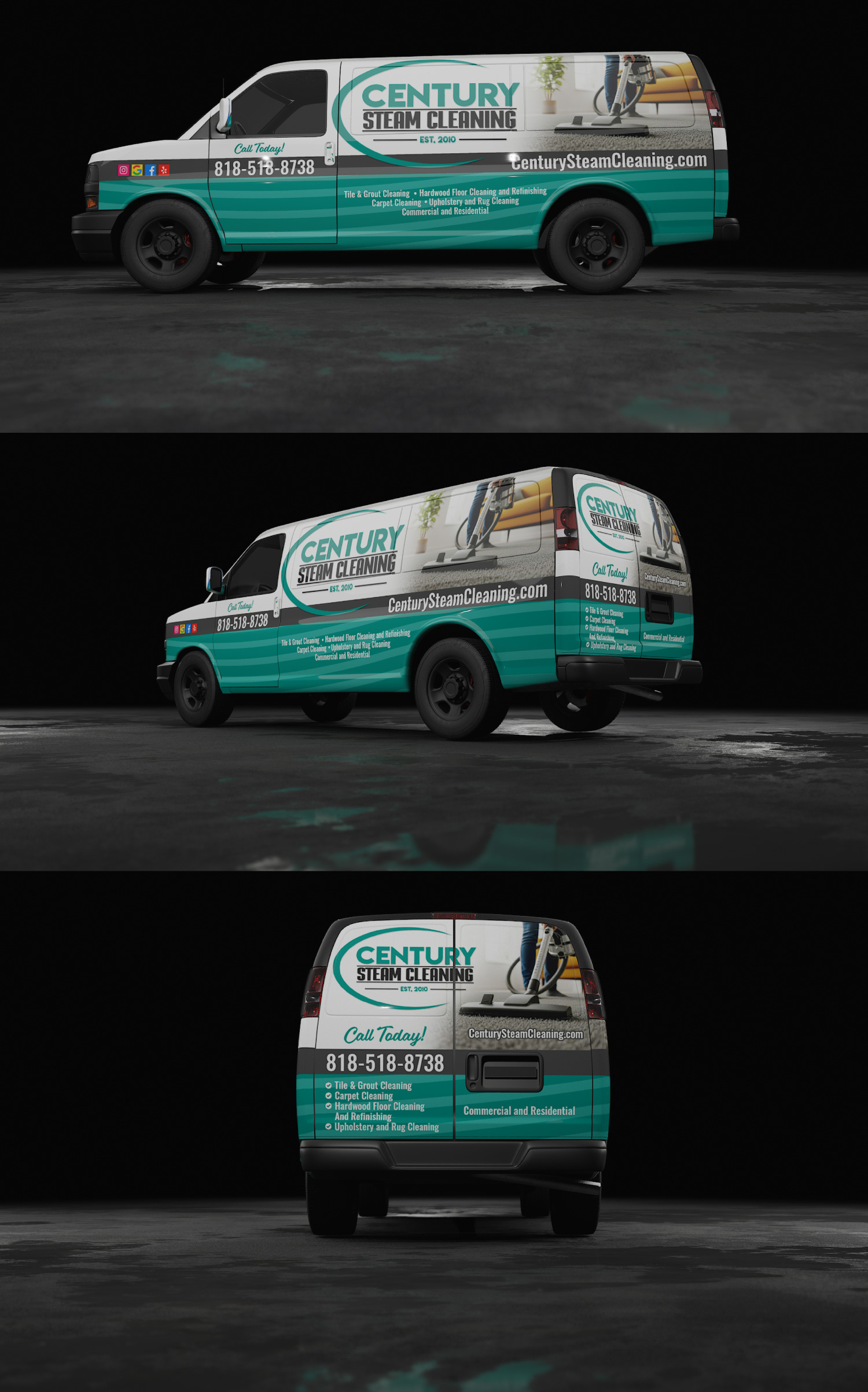Car Wrap Design by Wrapcia for Century Steam Cleaning | Design #37187552