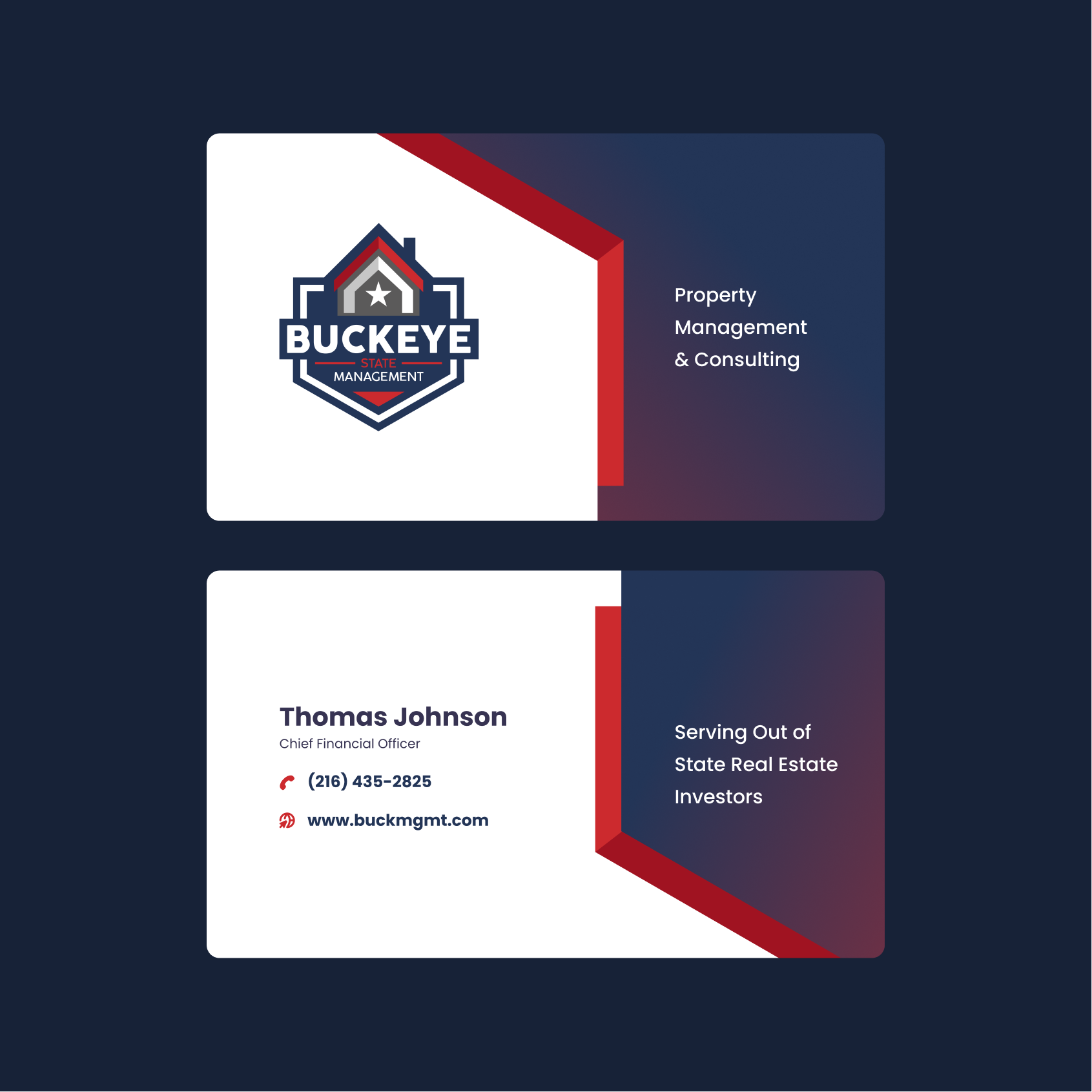 Business Card Design by ancineha for Buckeye State Management | Design #37181769