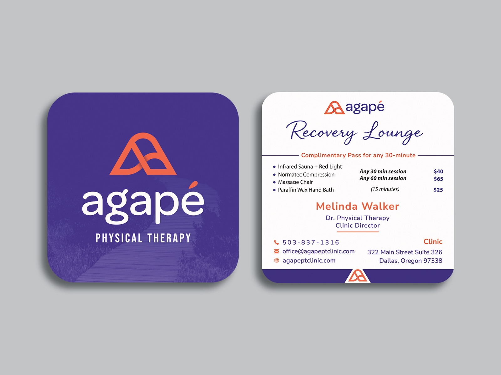 Design de Carte de Visite par Creative Moon Design pour Agapé Physical Therapy | Design #37183904
