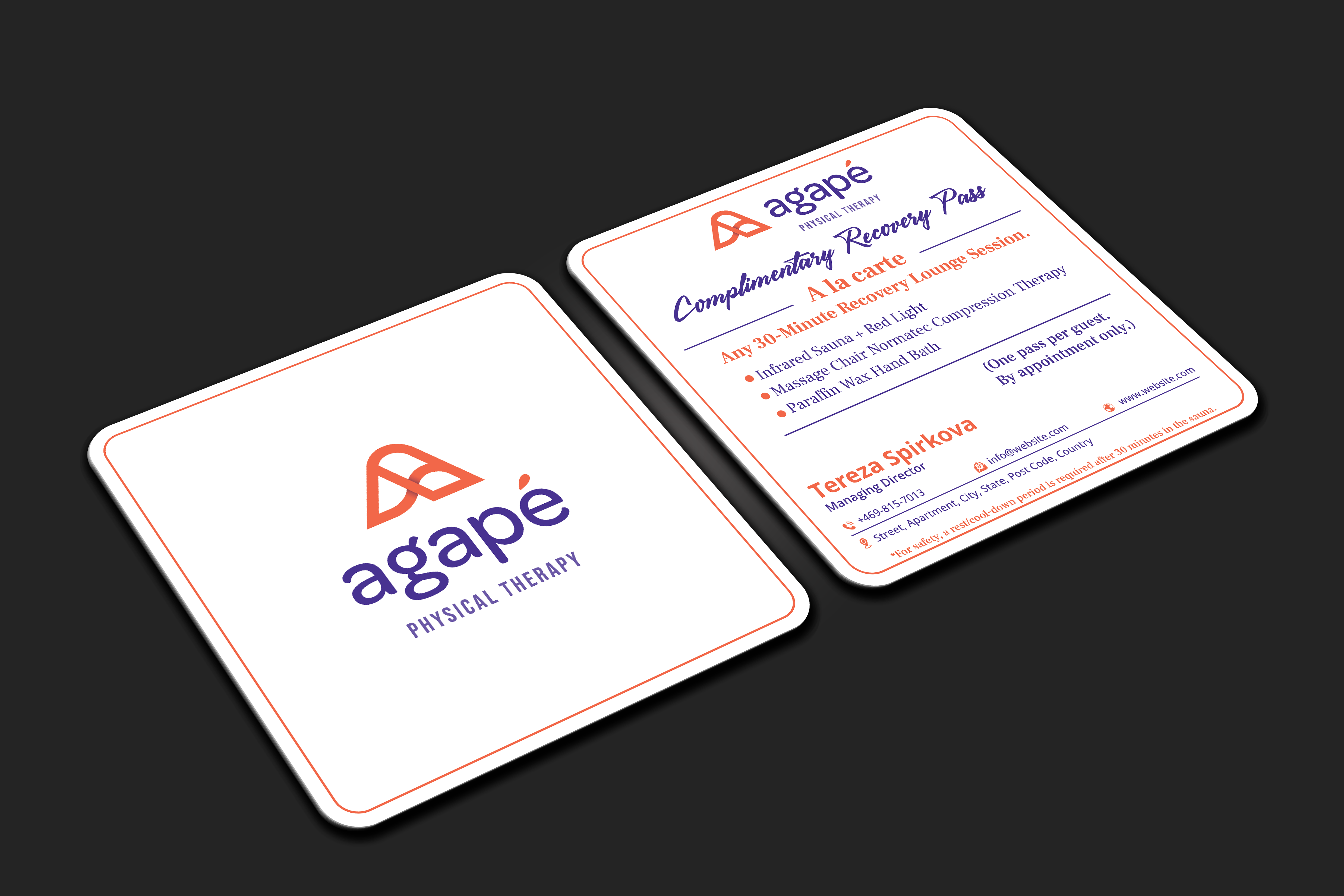 Design de Carte de Visite par DesignerShahadat pour Agapé Physical Therapy | Design #37184551