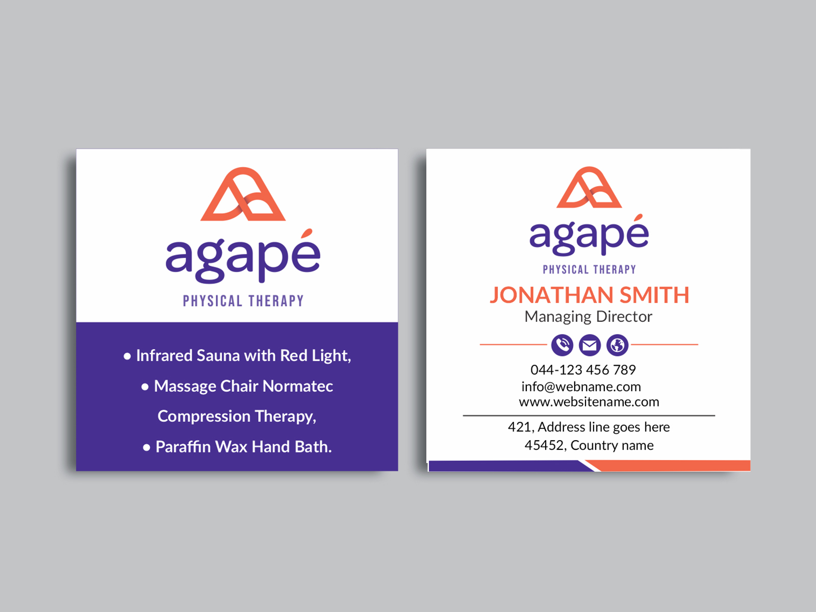 Design de Carte de Visite par JS Desiger pour Agapé Physical Therapy | Design #37187127