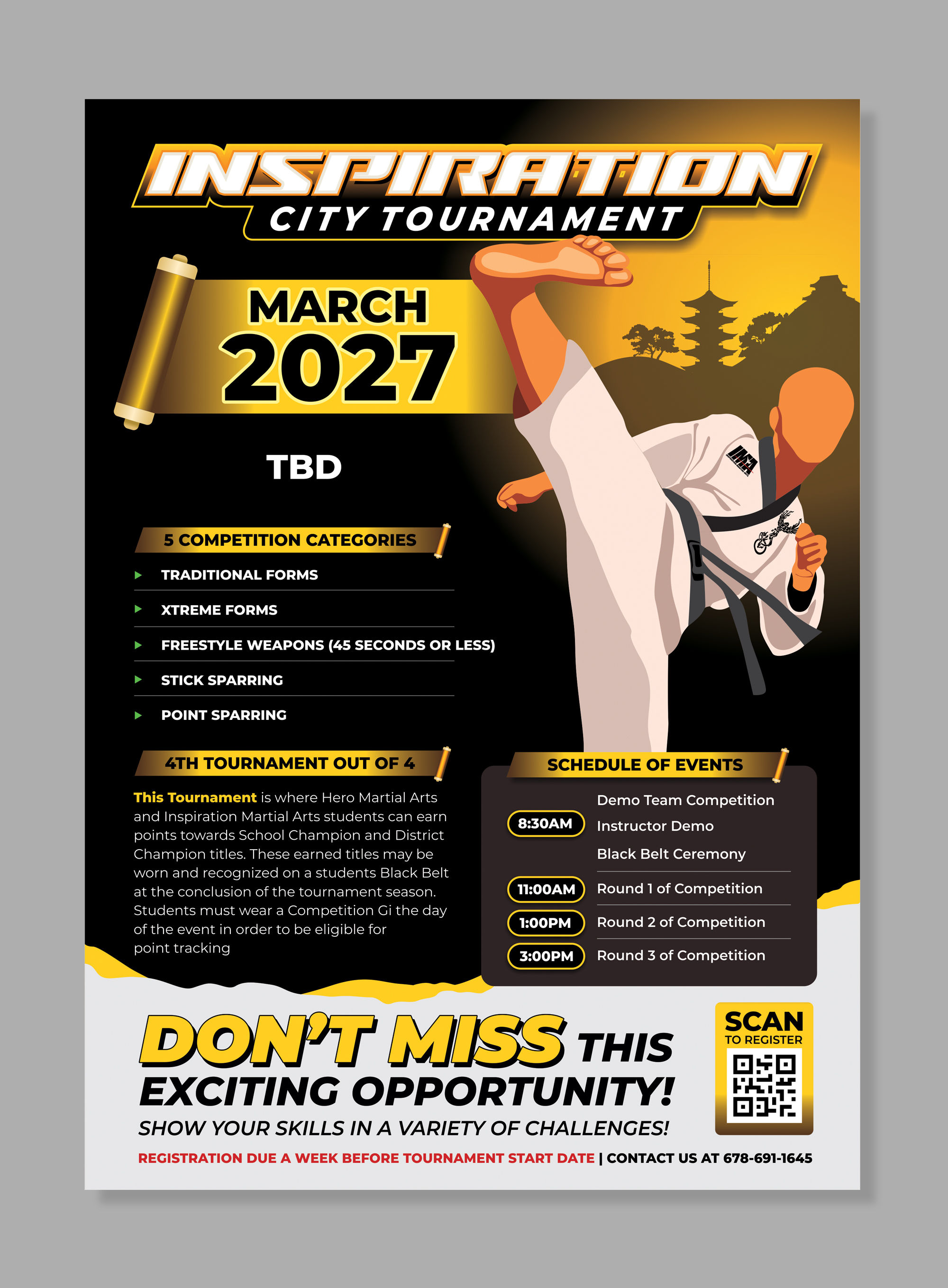 Flyer Design by Dzhafir for Kick Fire Martial Arts  | Design #37189480