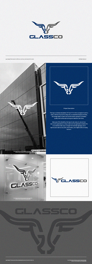 Logo Design by Gol D Roger™ for GLASSCO COMMERICAL | Design: #37194213
