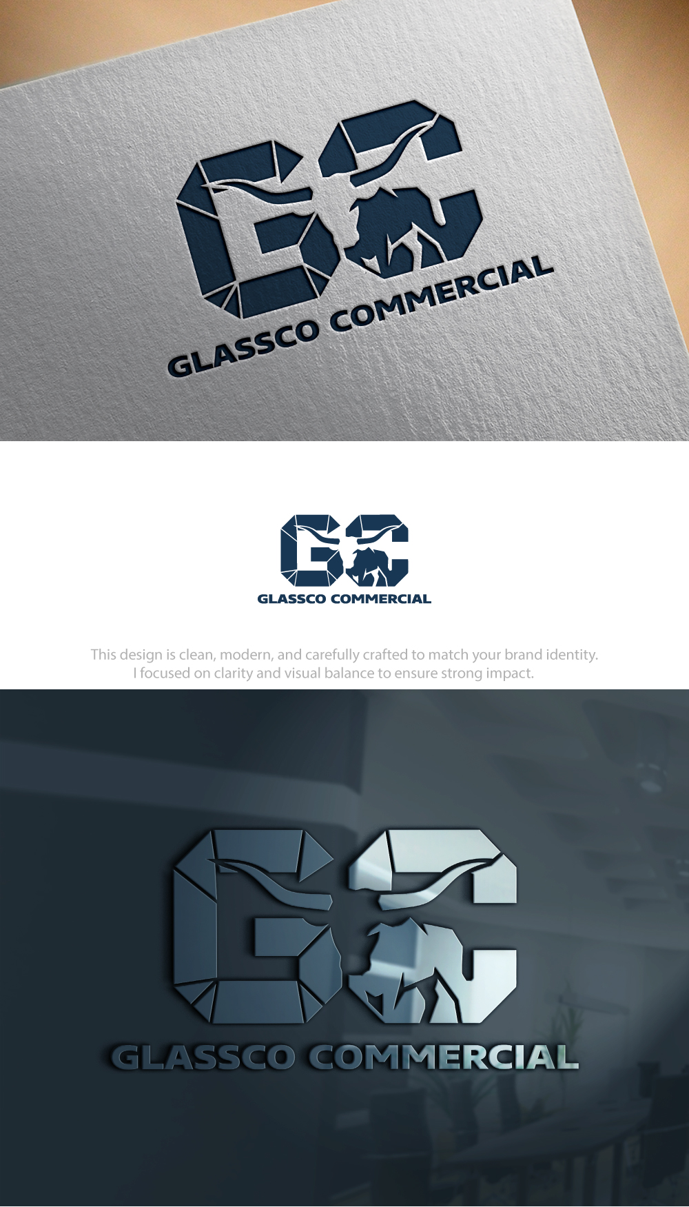 Logo Design by Hamza  Al-Muttalib for GLASSCO COMMERICAL | Design #37196886