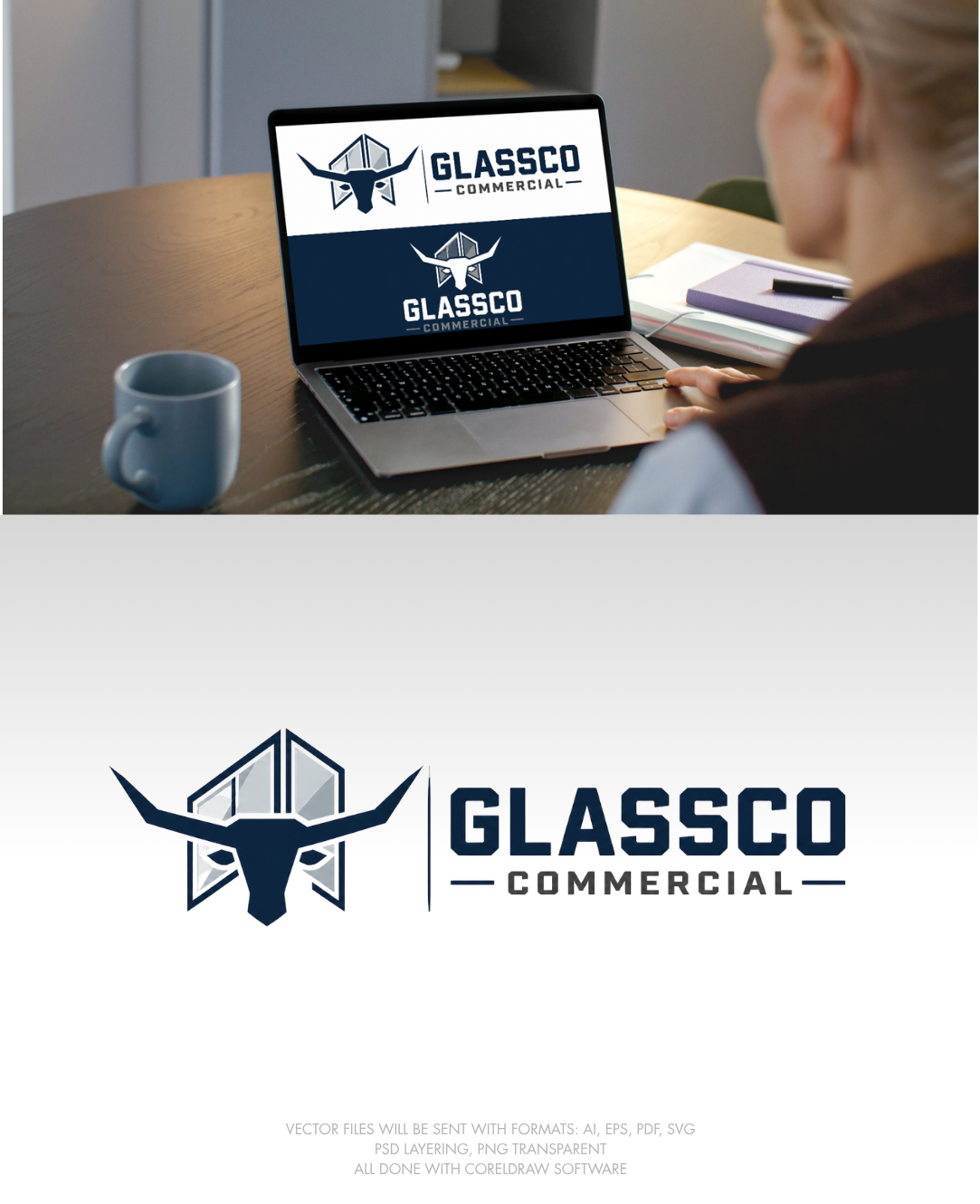 Logo Design by milan12 2 for GLASSCO COMMERICAL | Design #37220251