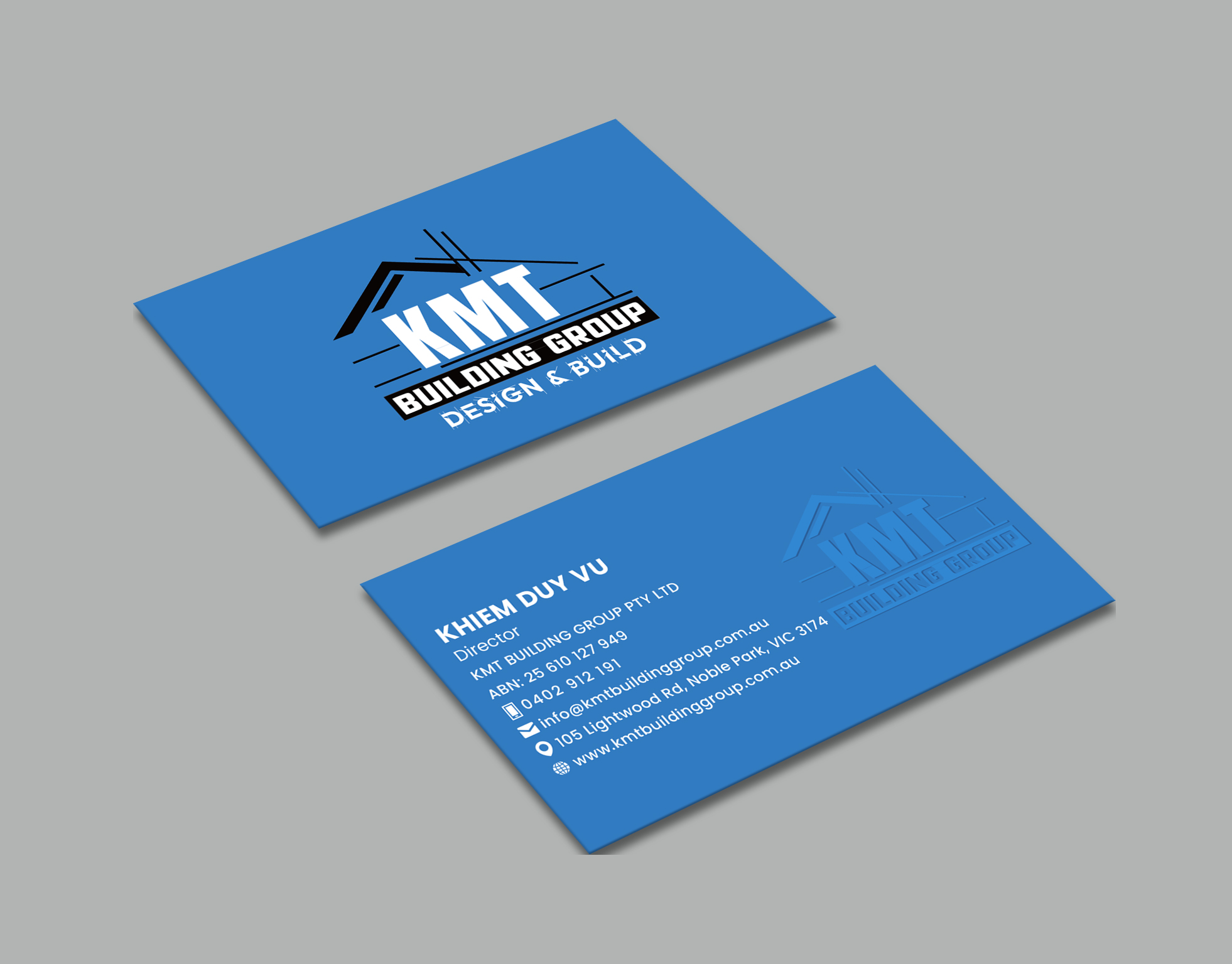 Diseño de Tarjeta de Presentación por Creative Moon Design para KMT Building Group Pty Ltd | Diseño #37197217