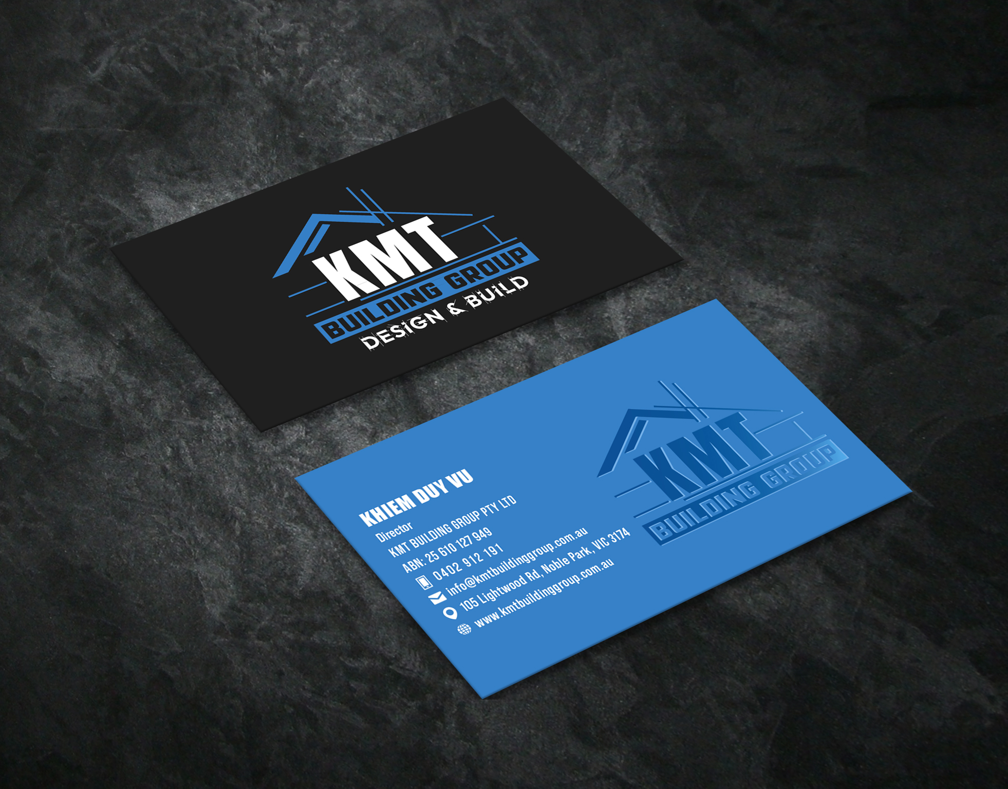 Business Card Design by Creative Moon Design for KMT Building Group Pty Ltd | Design #37197264