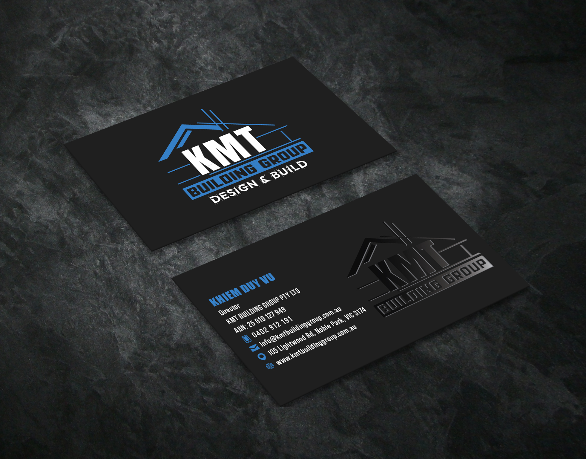 Business Card Design by Creative Moon Design for KMT Building Group Pty Ltd | Design #37197265