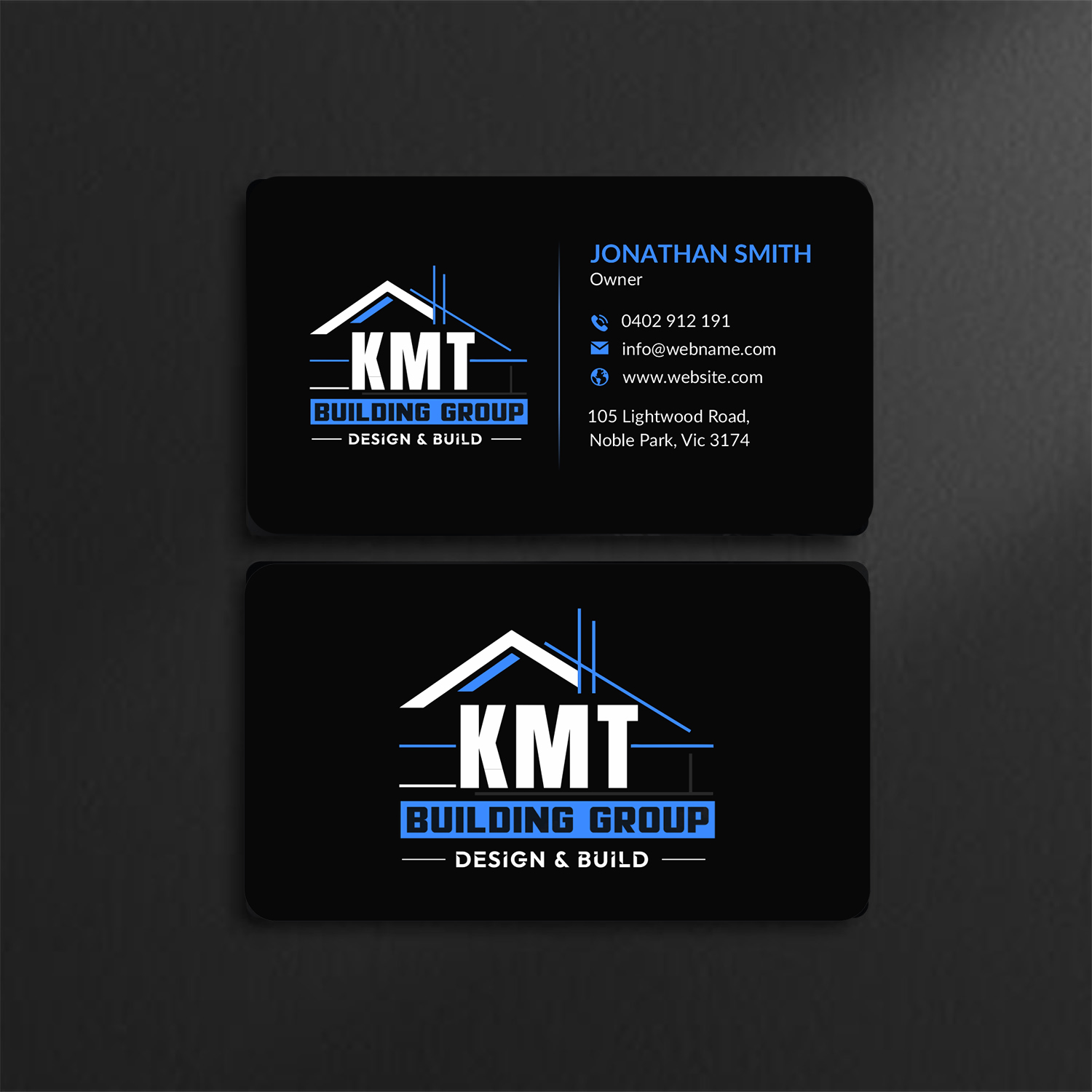 Diseño de Tarjeta de Presentación por JS Desiger para KMT Building Group Pty Ltd | Diseño #37195732
