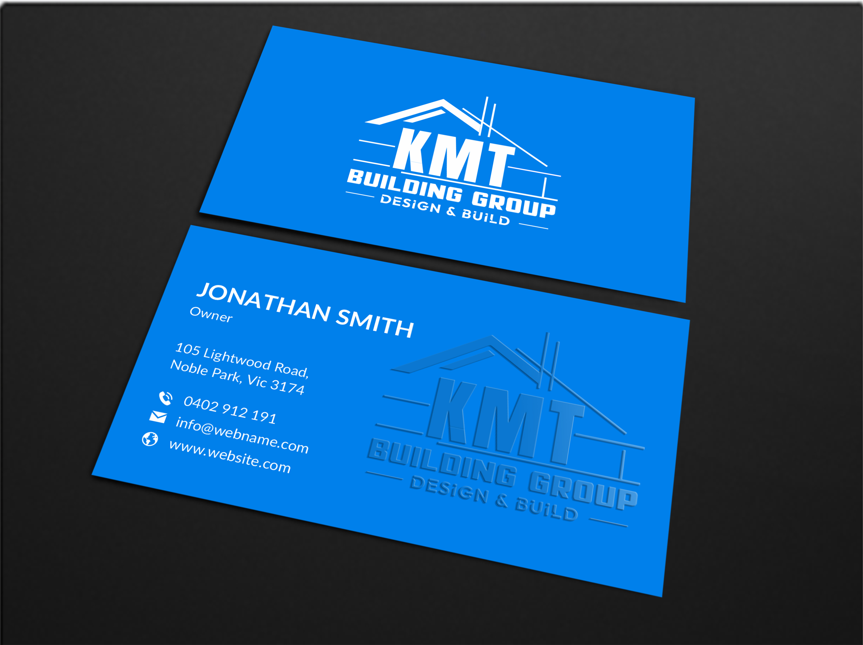 Diseño de Tarjeta de Presentación por JS Desiger para KMT Building Group Pty Ltd | Diseño #37196164