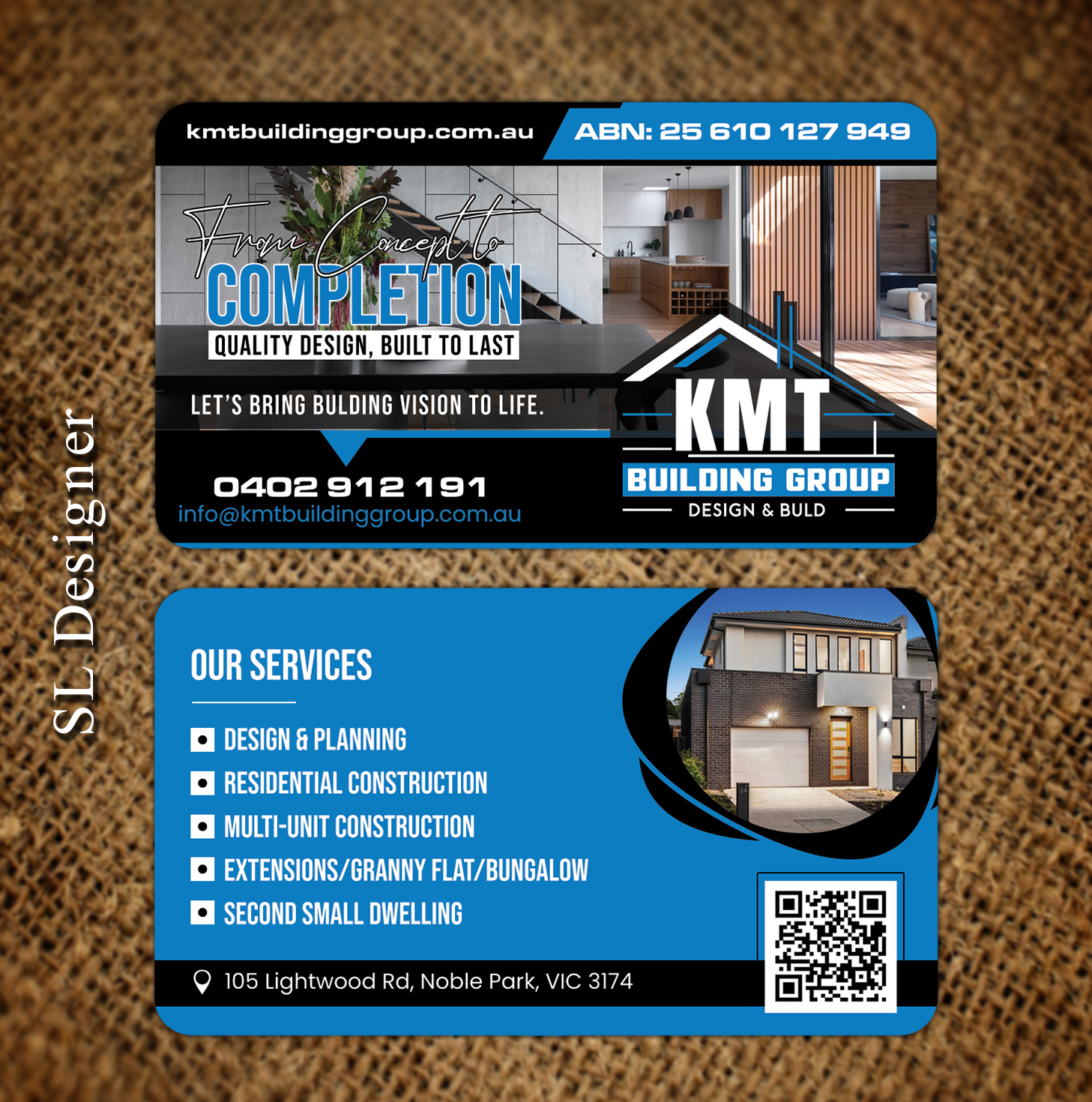 Diseño de Tarjeta de Presentación por SL Designer para KMT Building Group Pty Ltd | Diseño #37197577