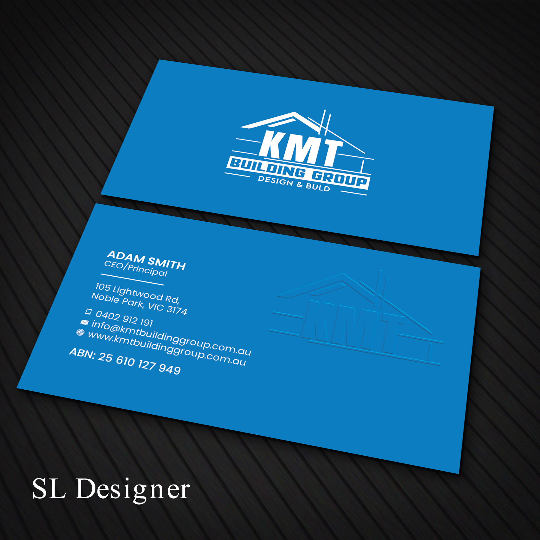 Diseño de Tarjeta de Presentación por SL Designer para KMT Building Group Pty Ltd | Diseño #37197578
