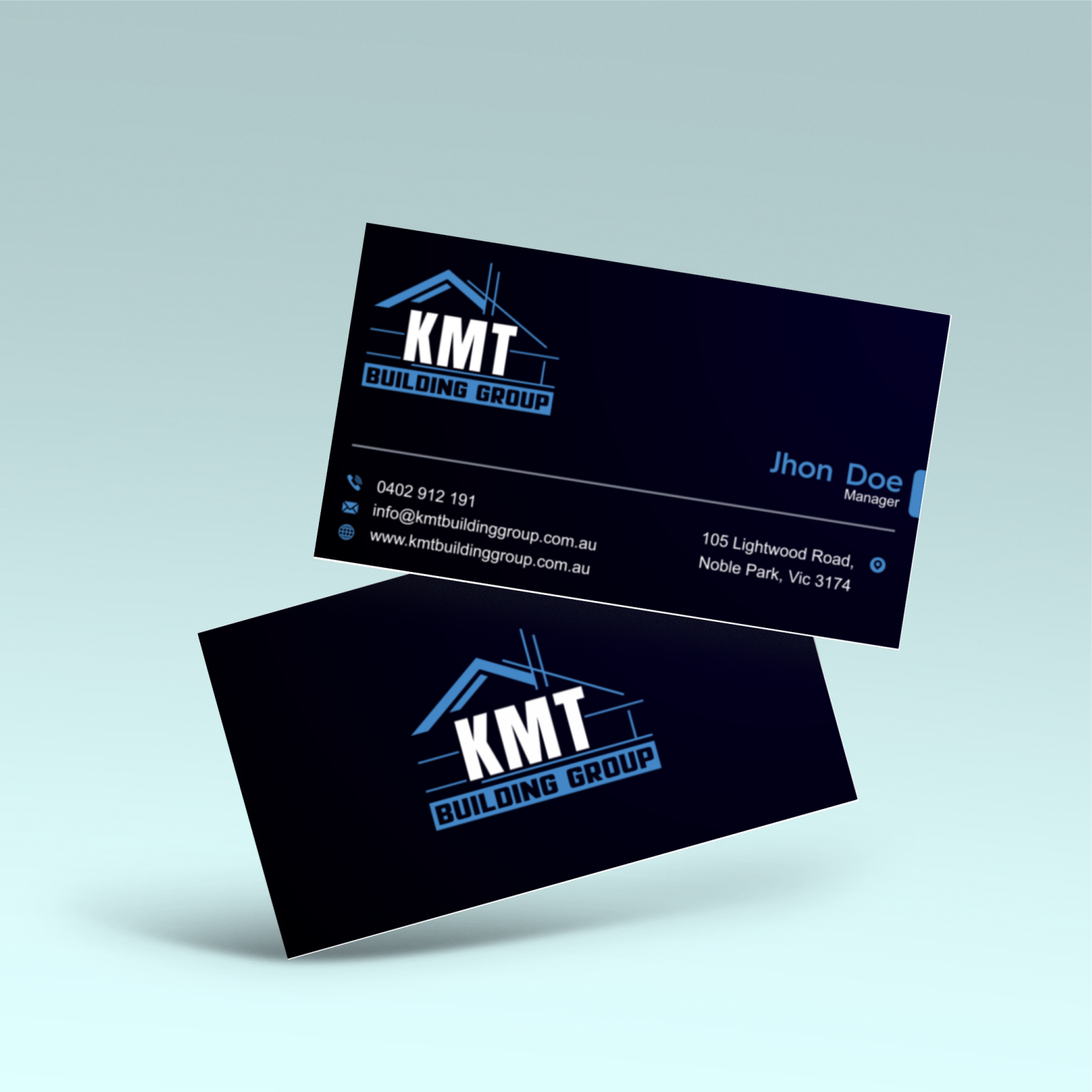 Business Card Design by vintana for KMT Building Group Pty Ltd | Design #37198454
