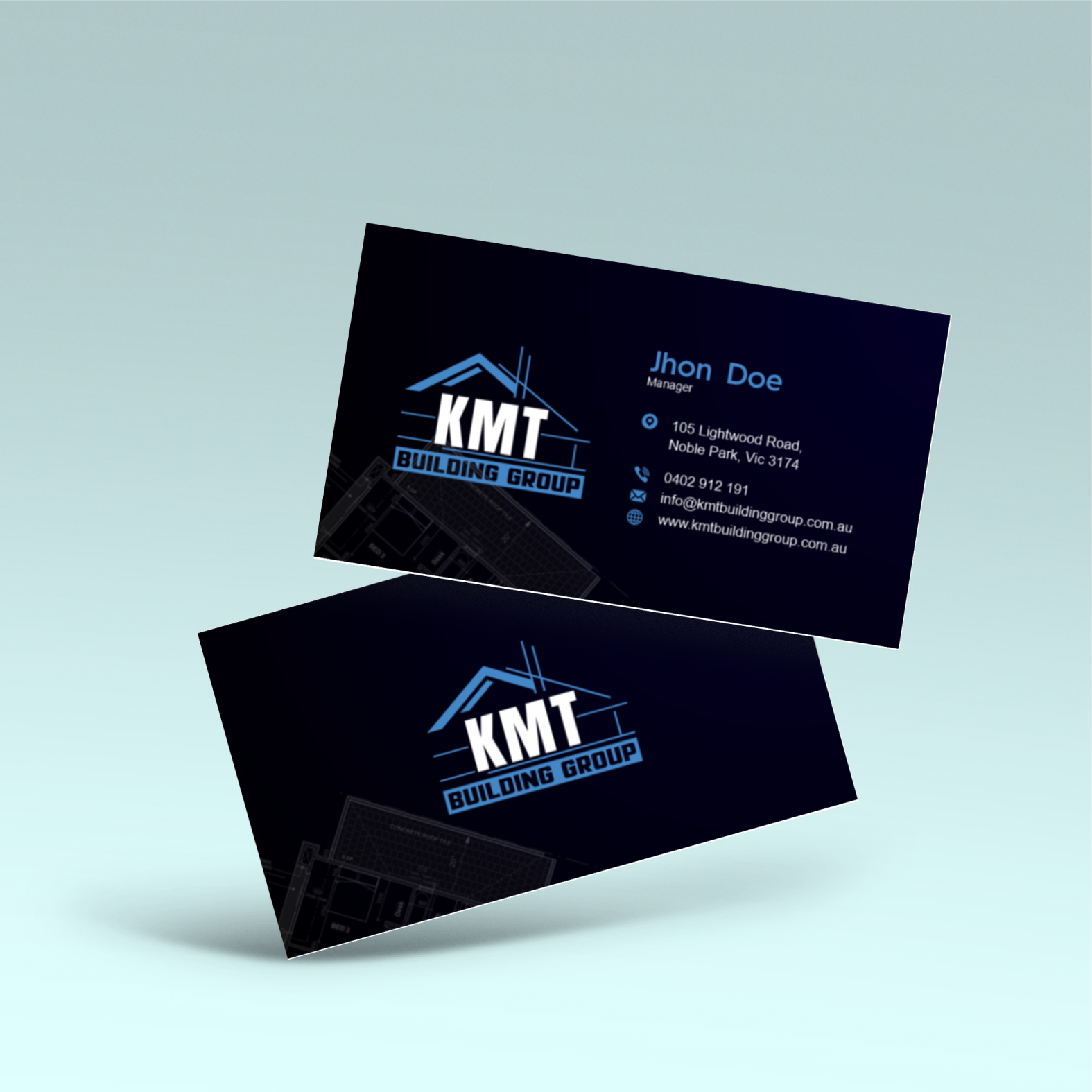 Diseño de Tarjeta de Presentación por vintana para KMT Building Group Pty Ltd | Diseño #37198464