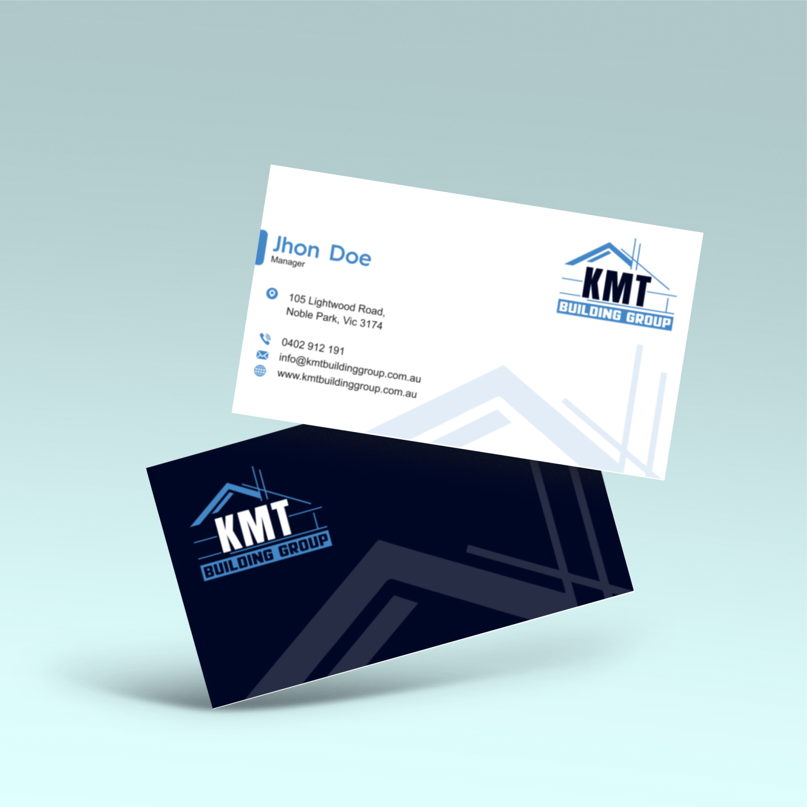 Diseño de Tarjeta de Presentación por vintana para KMT Building Group Pty Ltd | Diseño #37198475