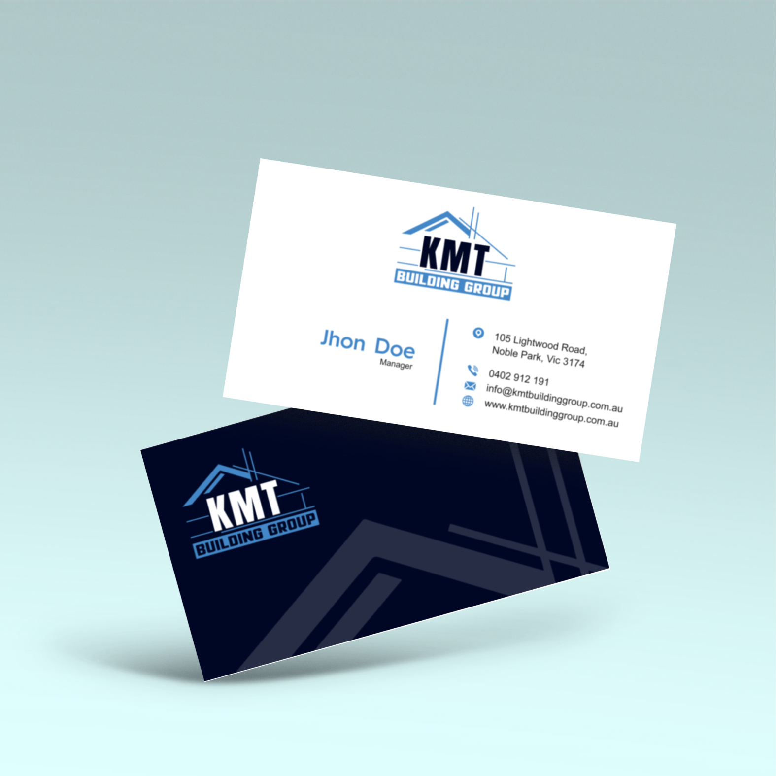Diseño de Tarjeta de Presentación por vintana para KMT Building Group Pty Ltd | Diseño #37198477