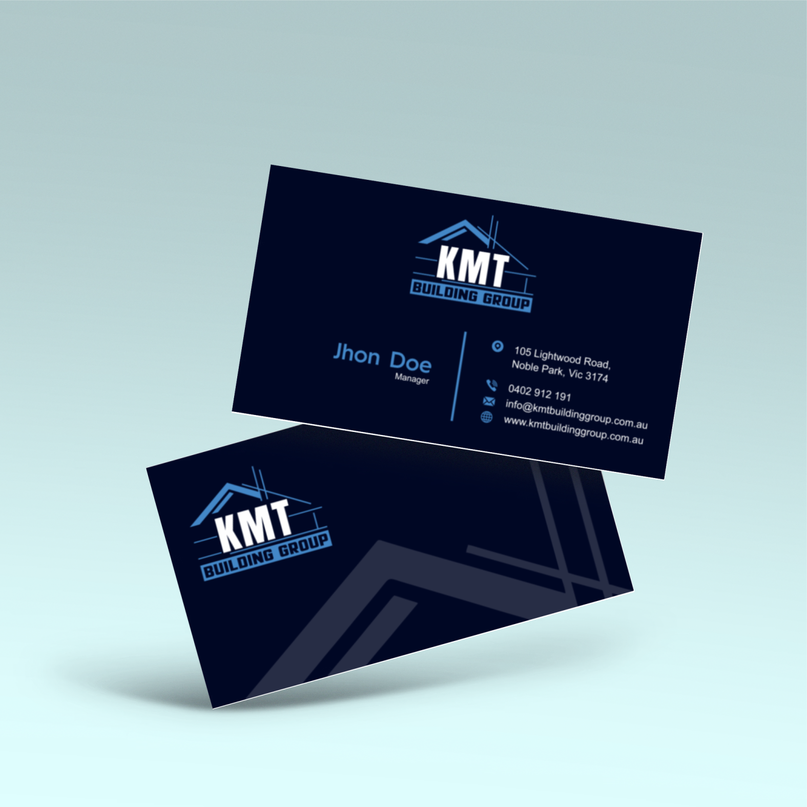 Diseño de Tarjeta de Presentación por vintana para KMT Building Group Pty Ltd | Diseño #37198478