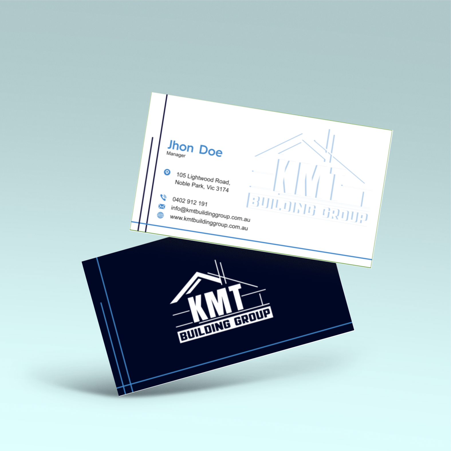 Diseño de Tarjeta de Presentación por vintana para KMT Building Group Pty Ltd | Diseño #37198486