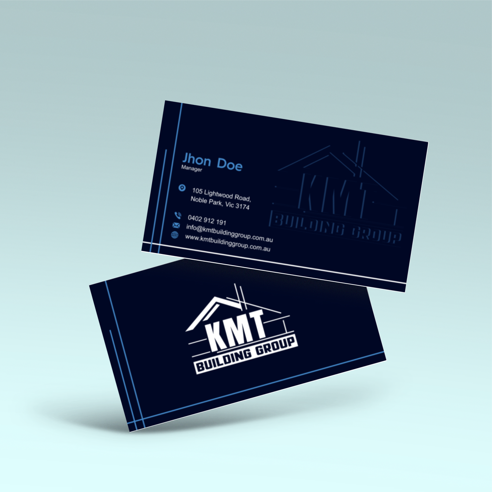 Diseño de Tarjeta de Presentación por vintana para KMT Building Group Pty Ltd | Diseño #37198487