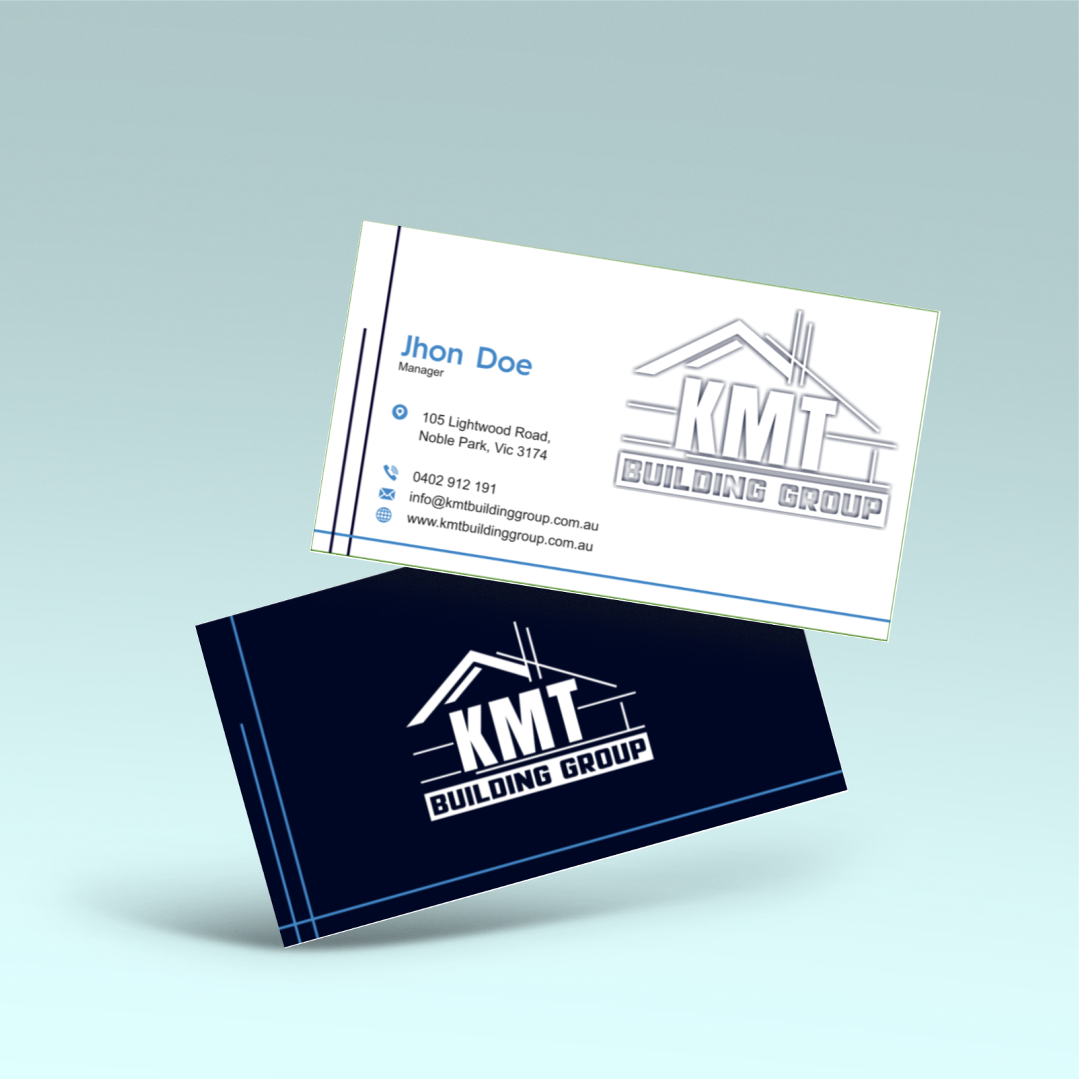 Diseño de Tarjeta de Presentación por vintana para KMT Building Group Pty Ltd | Diseño #37198488