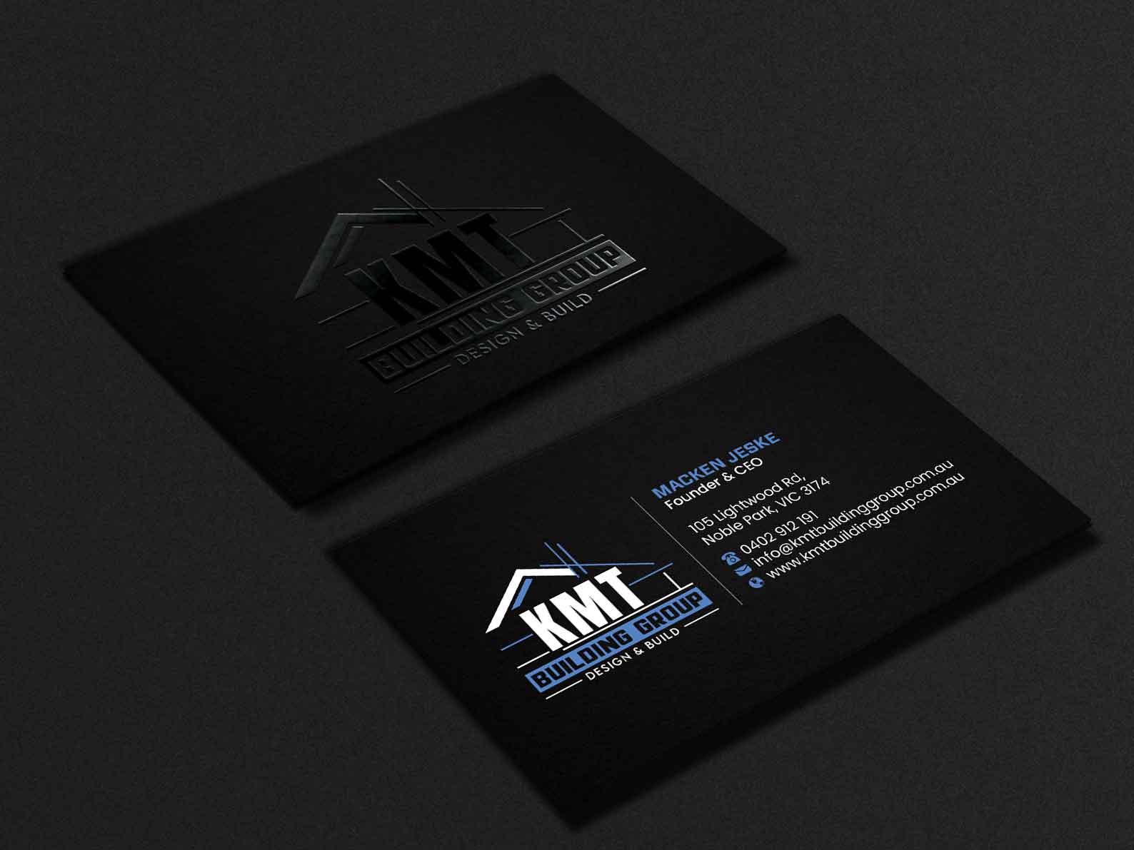 Diseño de Tarjeta de Presentación por R.design para KMT Building Group Pty Ltd | Diseño #37196005