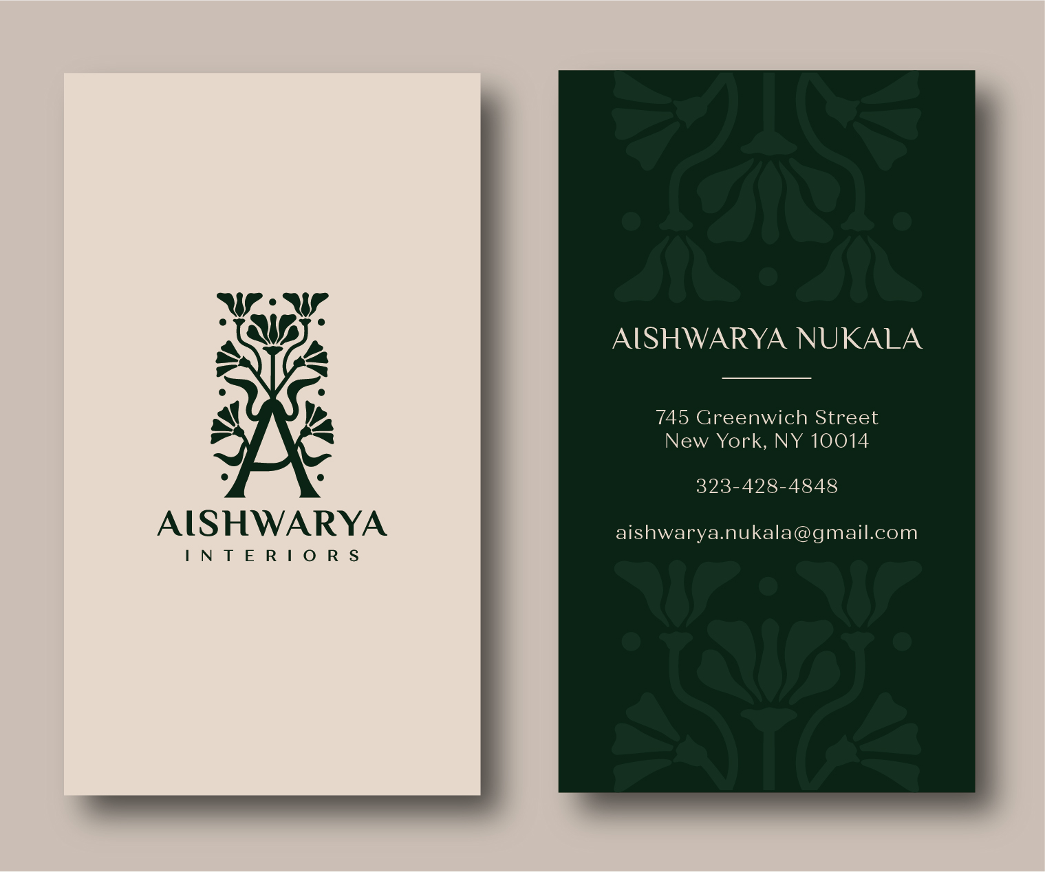 Business Card Design by Birdcage for Aishwarya Interiors | Design #37210995