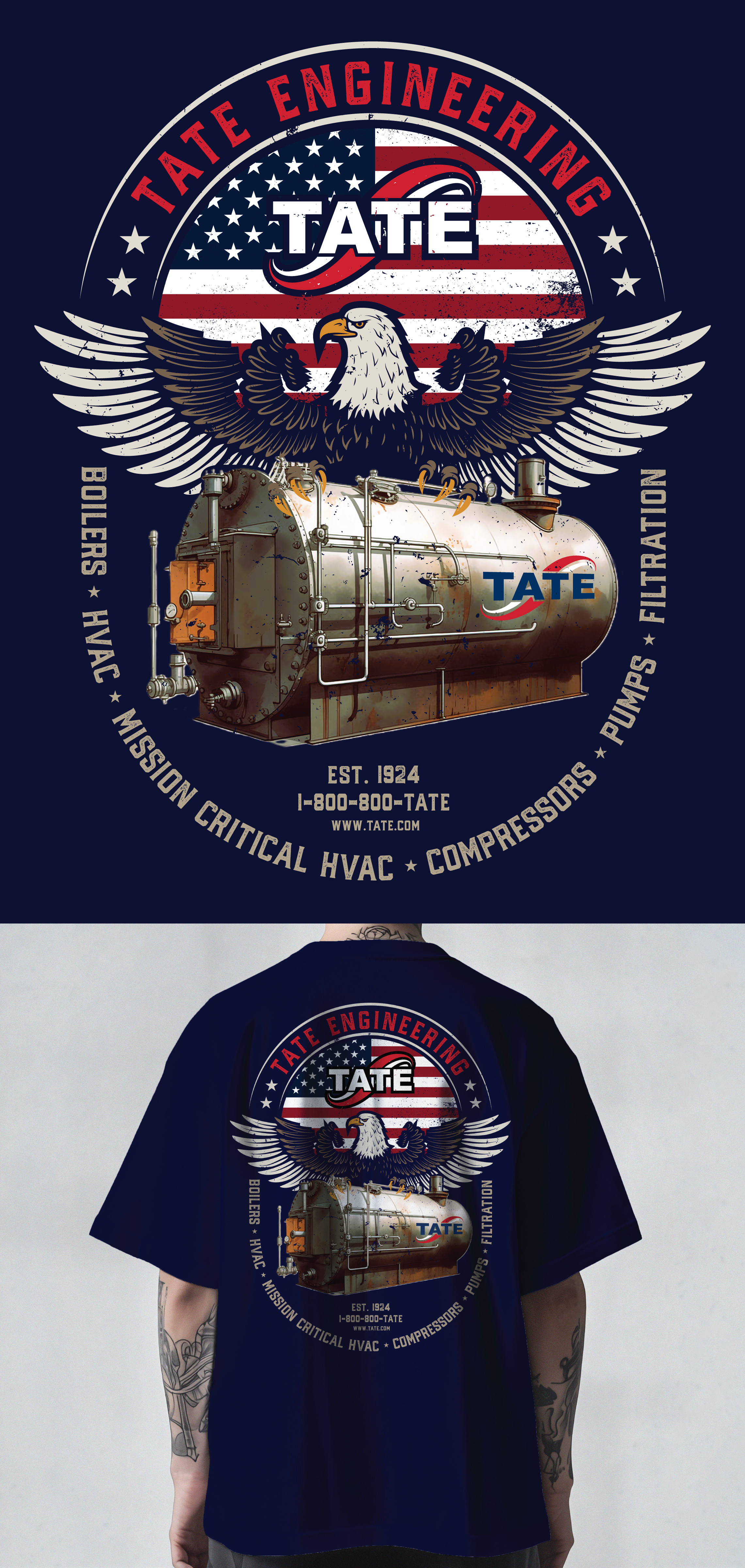 T-shirt Design by Jibon Chowdhury for Tate Engineering | Design #37225691