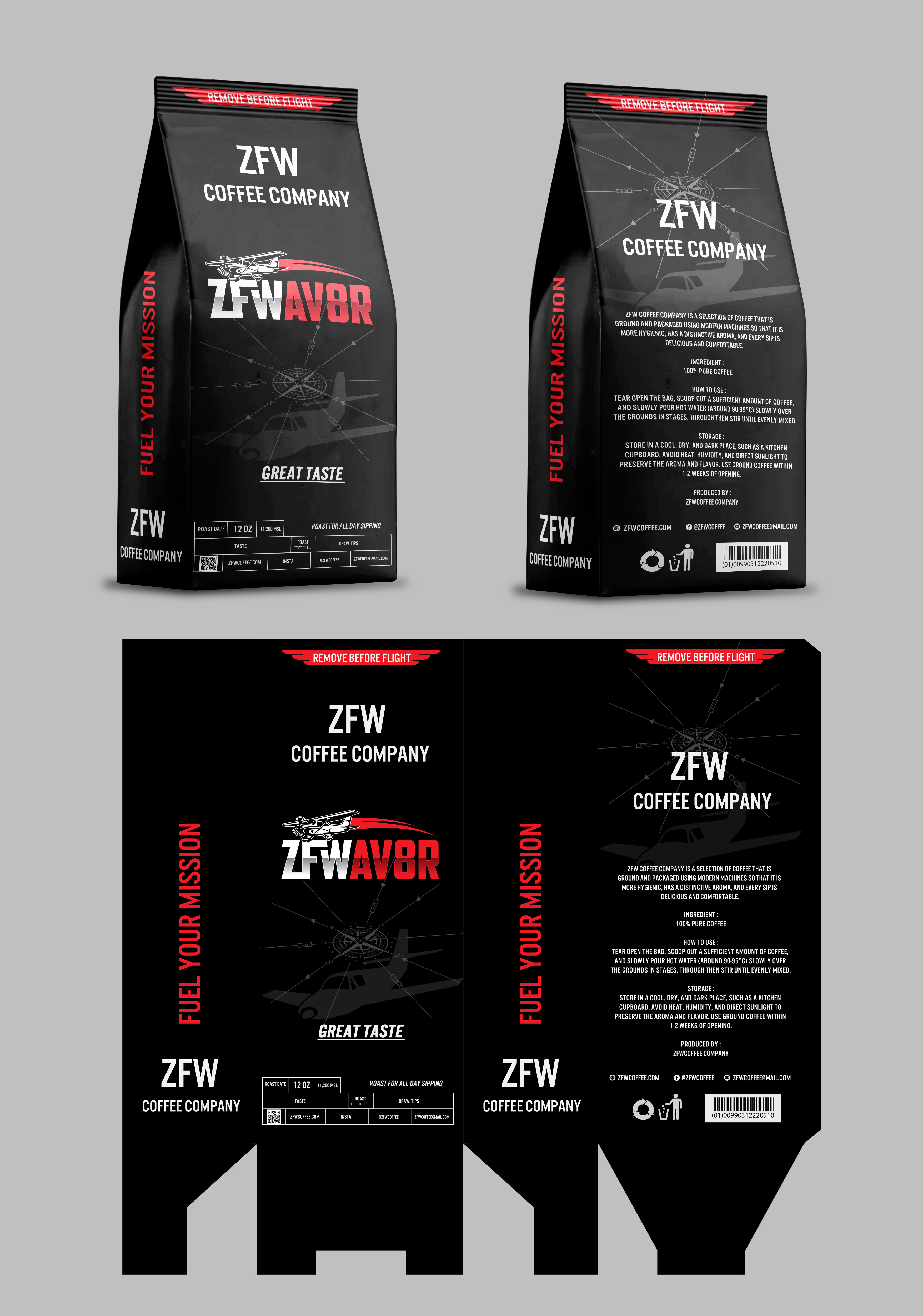 Packaging Design by tamtama for ZFW Aviation, LLC | Design #37220848