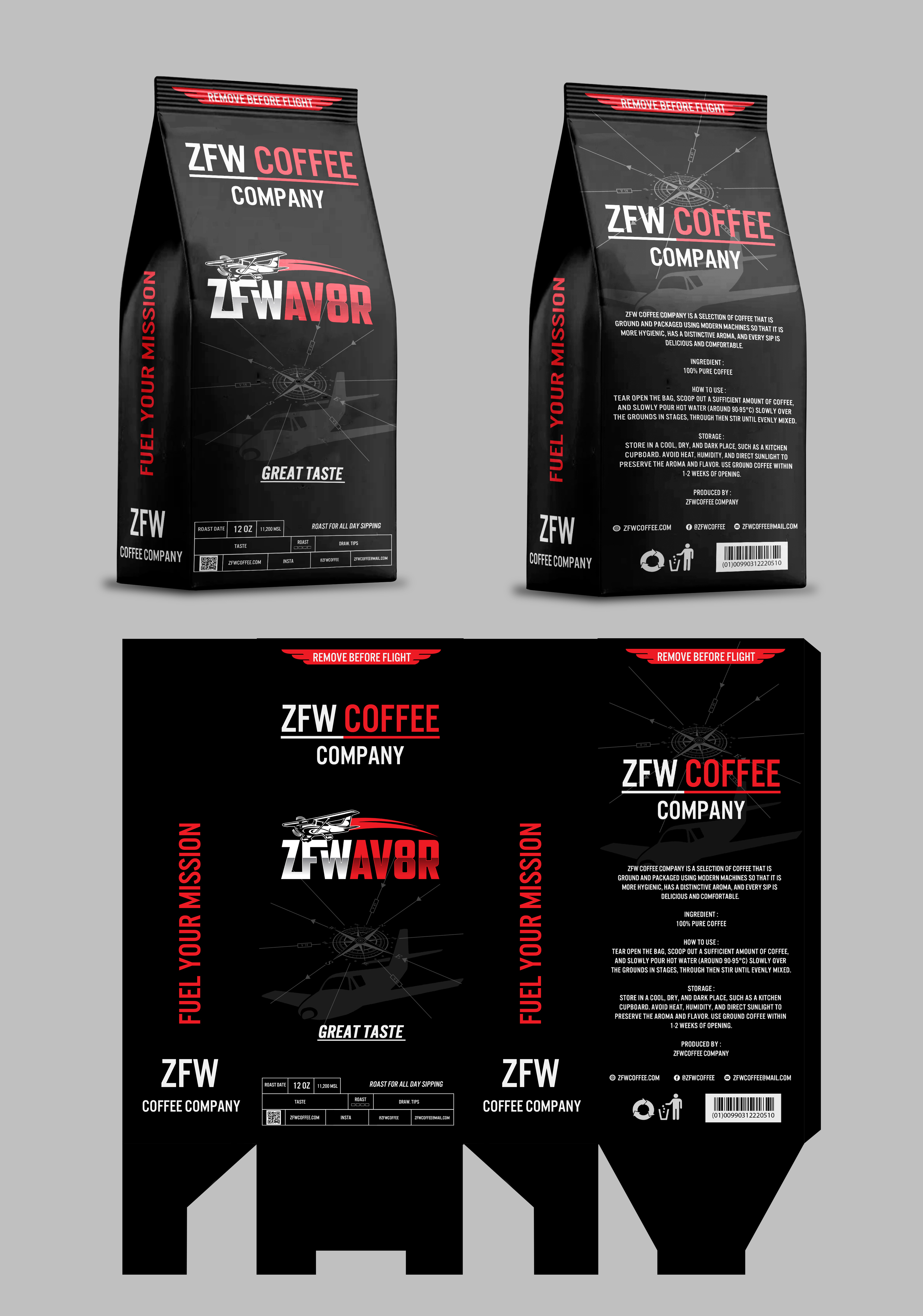 Packaging Design by tamtama for ZFW Aviation, LLC | Design #37221020