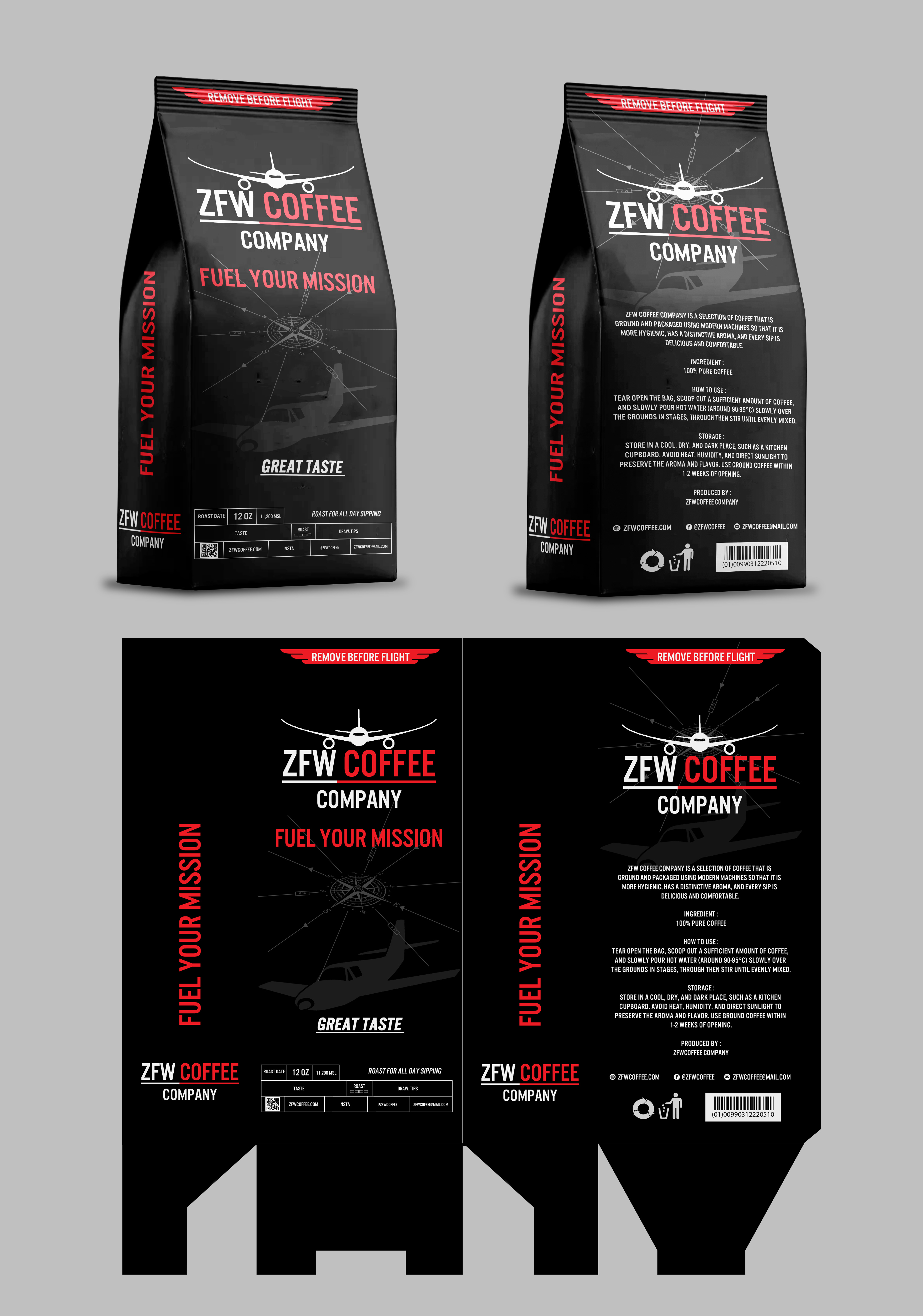 Packaging Design by tamtama for ZFW Aviation, LLC | Design #37221355