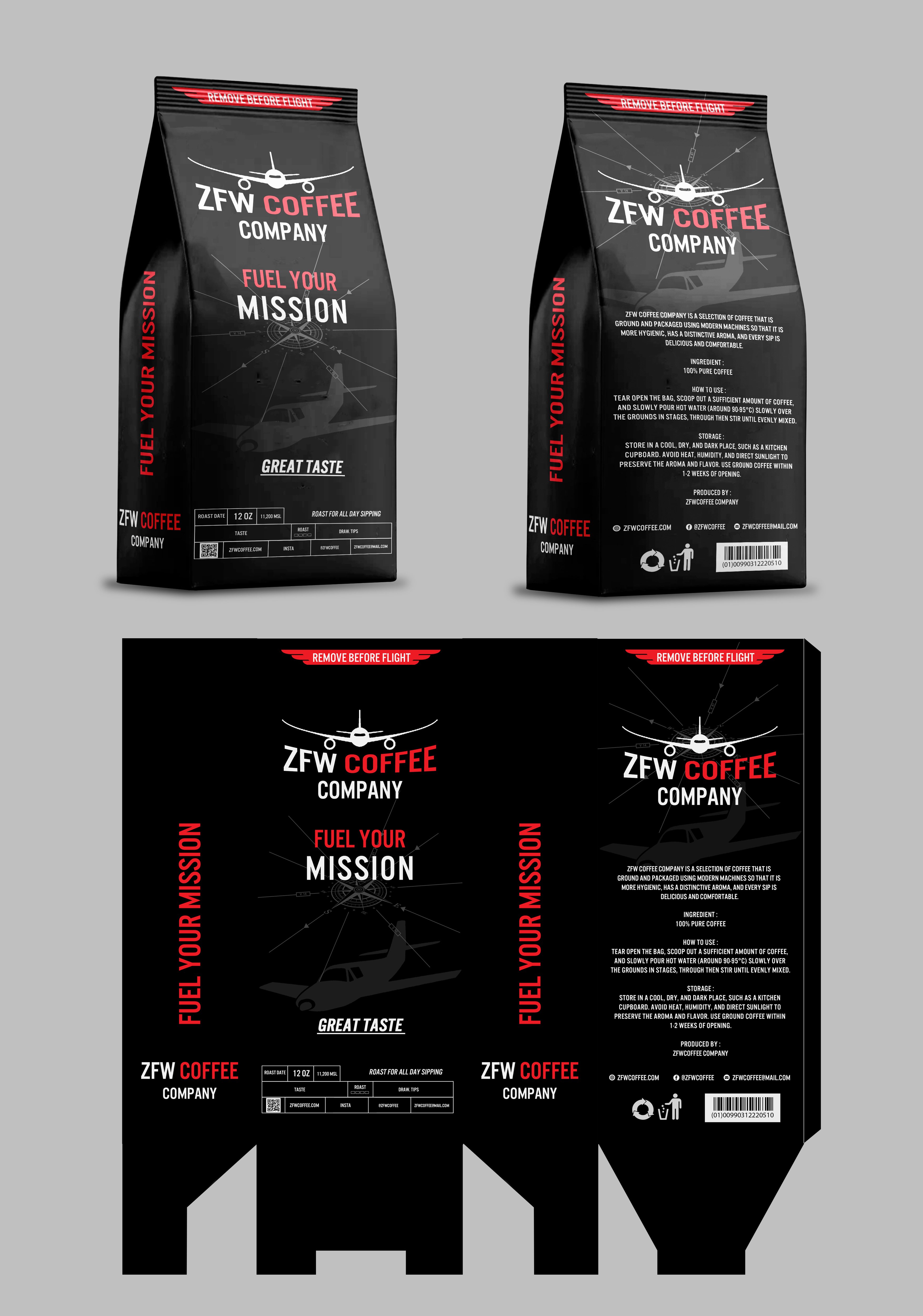 Packaging Design by tamtama for ZFW Aviation, LLC | Design #37221489