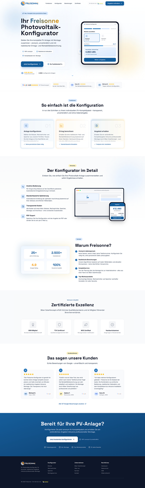 Landing Page Design by Amer Flihan (RBD) for BIBER SolarKonzept GmbH | Design: #37231082