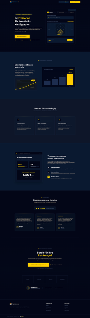 Landing Page Design by Amer Flihan (RBD) for BIBER SolarKonzept GmbH | Design #37234140