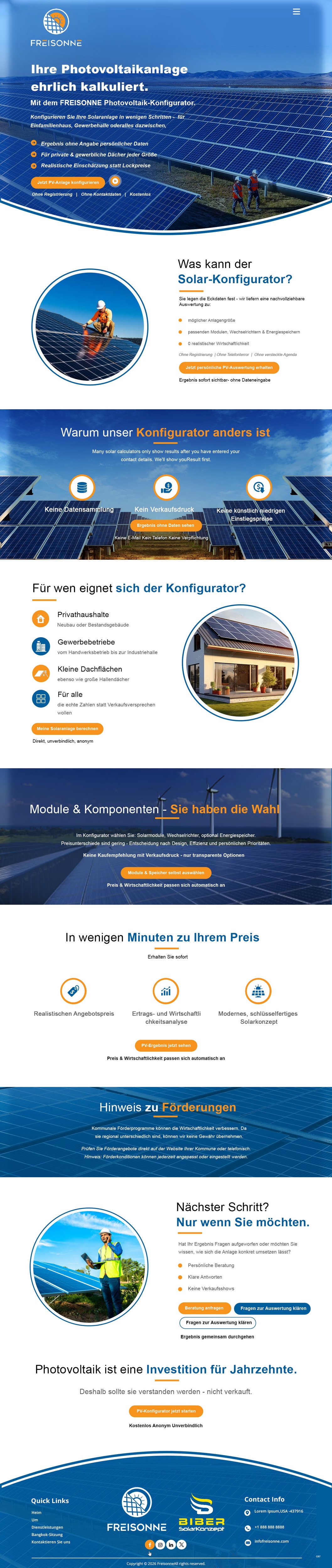 Landing Page Design by pb for BIBER SolarKonzept GmbH | Design #37216493