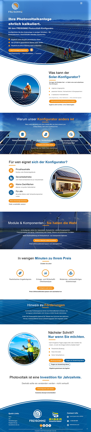 Landing Page Design by pb for BIBER SolarKonzept GmbH | Design: #37216493