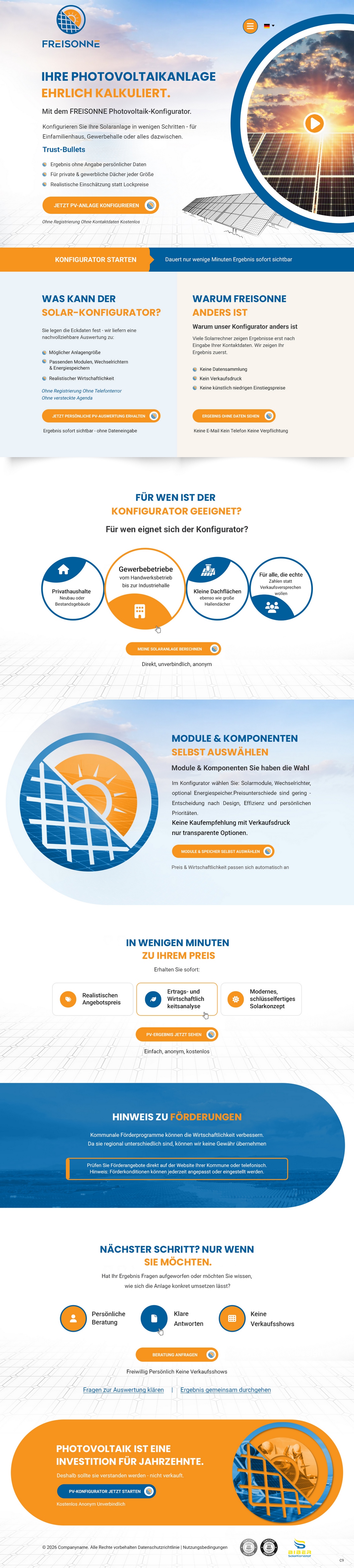 Landing Page Design by pb for BIBER SolarKonzept GmbH | Design #37216495