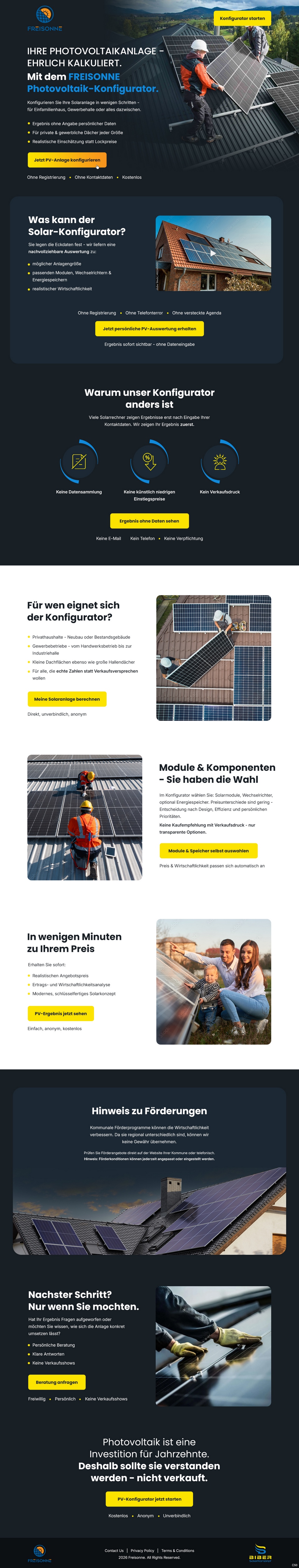 Landing Page Design by pb for BIBER SolarKonzept GmbH | Design #37216496