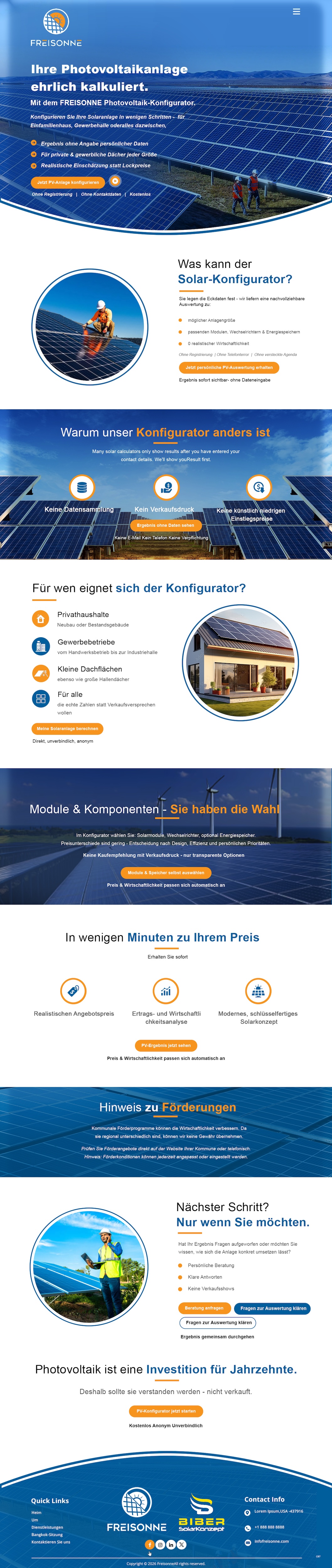Landing Page Design by pb for BIBER SolarKonzept GmbH | Design #37217515