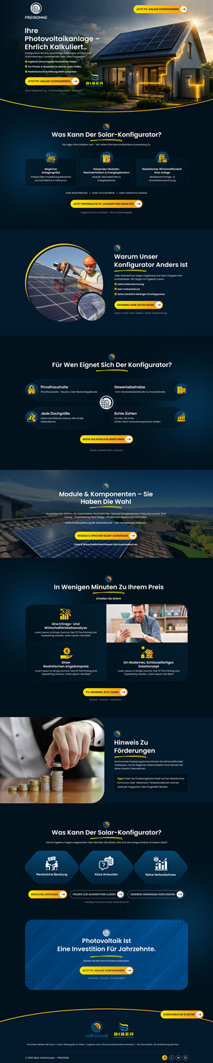 Landing Page Design by Sbss for BIBER SolarKonzept GmbH | Design: #37215448