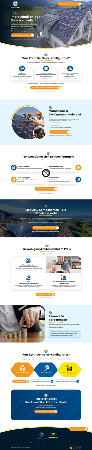 Landing Page Design by Sbss for BIBER SolarKonzept GmbH | Design: #37216039