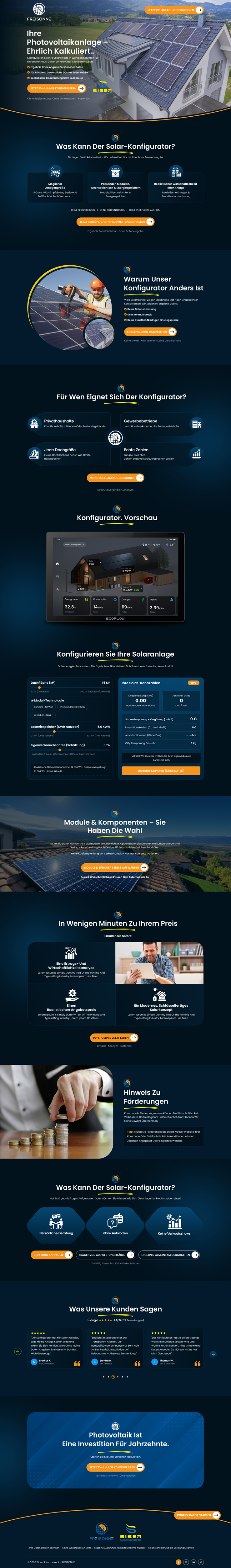 Landing Page Design by Sbss for BIBER SolarKonzept GmbH | Design #37217972