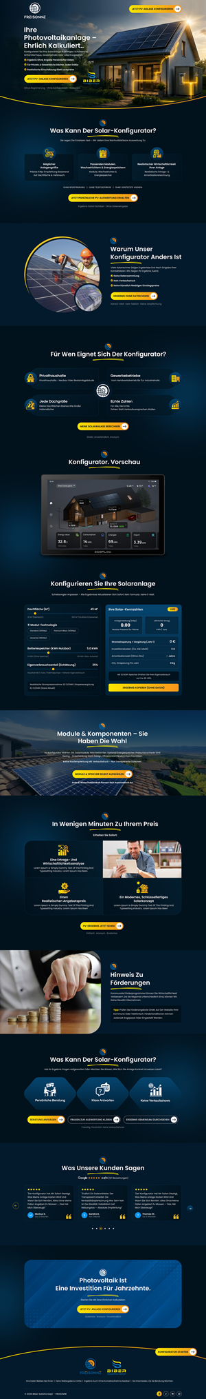 Landing Page Design by Sbss for BIBER SolarKonzept GmbH | Design: #37217973