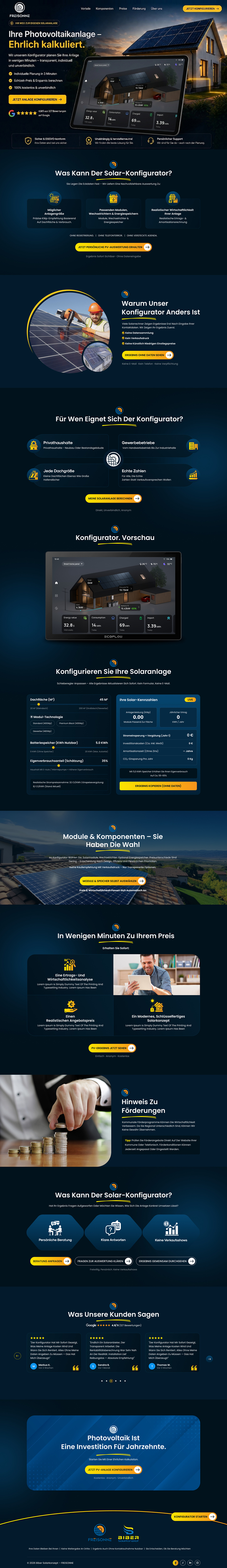 Landing Page Design by Sbss for BIBER SolarKonzept GmbH | Design #37218374