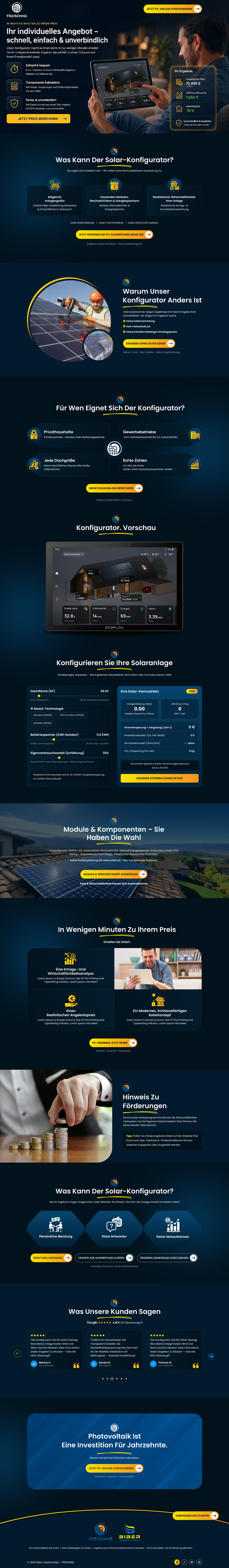 Landing Page Design by Sbss for BIBER SolarKonzept GmbH | Design #37218375