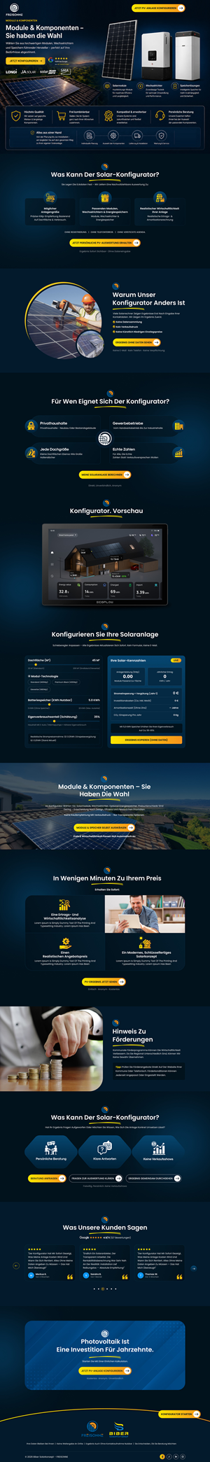 Landing Page Design by Sbss for BIBER SolarKonzept GmbH | Design: #37218377