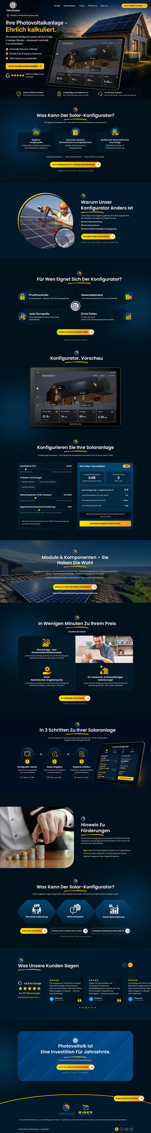 Landing Page Design by Sbss for BIBER SolarKonzept GmbH | Design: #37218378