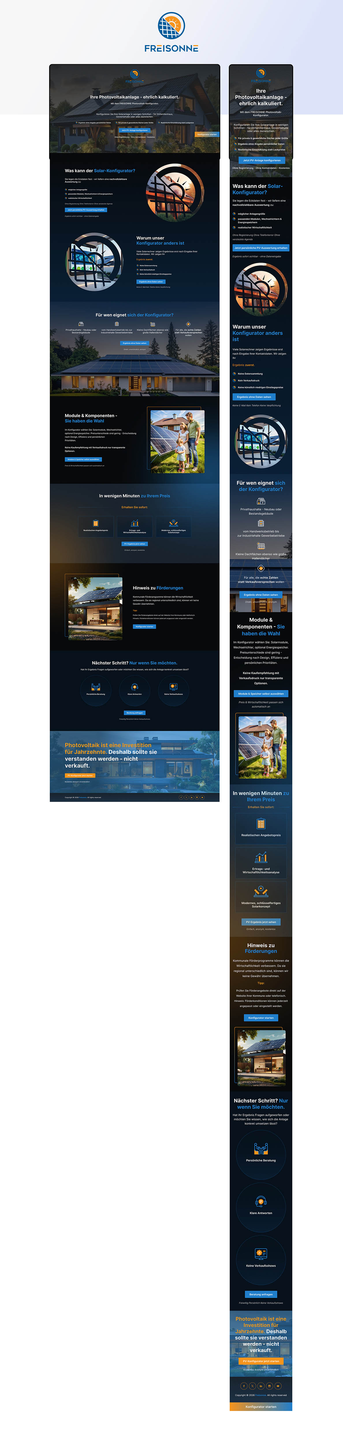 Landing Page Design by Ved Web Services for BIBER SolarKonzept GmbH | Design #37219466