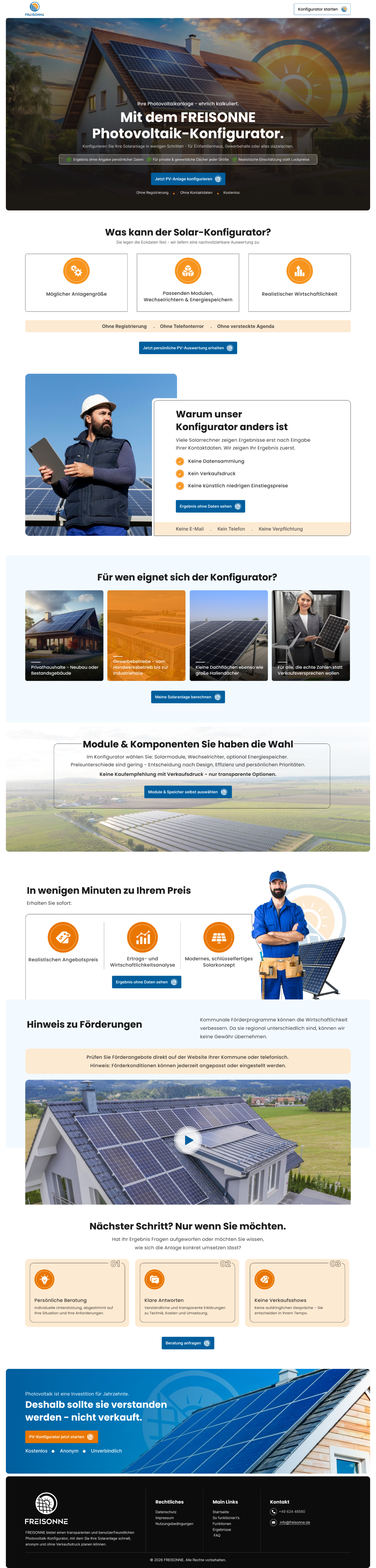 Landing Page Design by creative.bugs for BIBER SolarKonzept GmbH | Design #37215467