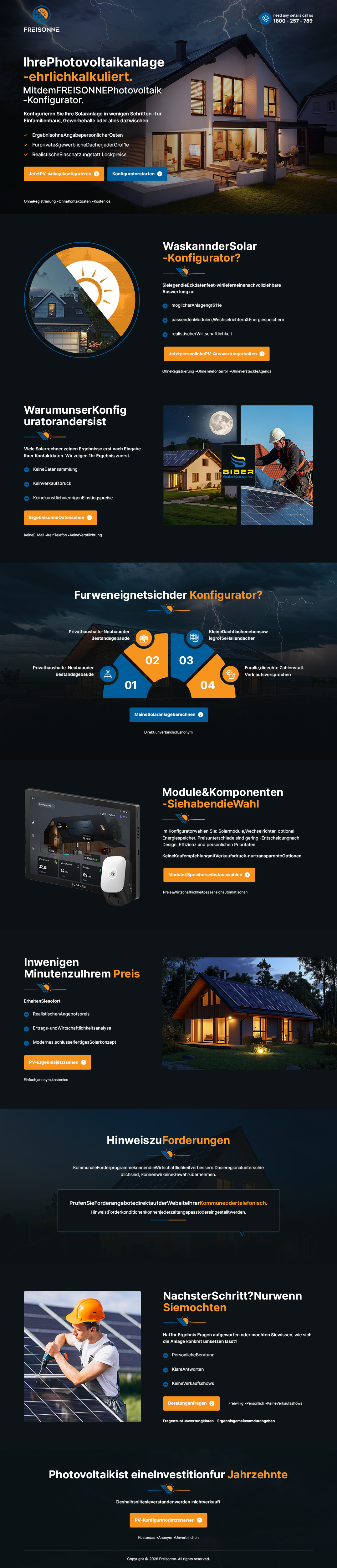 Landing Page Design by sai.designer87 for BIBER SolarKonzept GmbH | Design #37228620